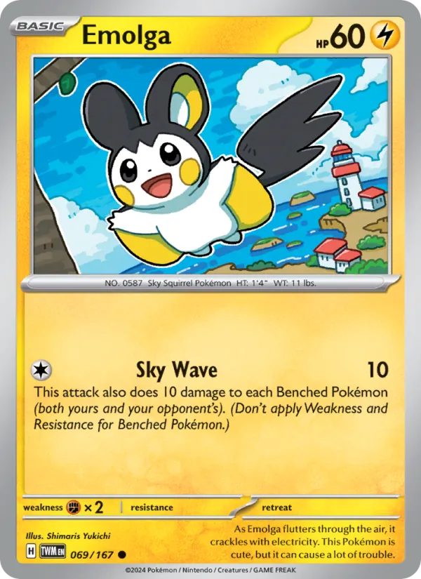 Emolga — Twilight Masquerade #069 (Pokémon TCG card)