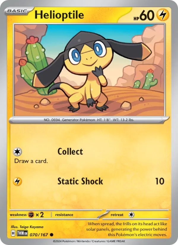 Helioptile — Twilight Masquerade #070 (Pokémon TCG card)