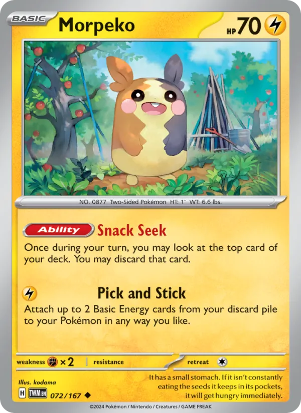 Morpeko — Twilight Masquerade #072 (Pokémon TCG card)