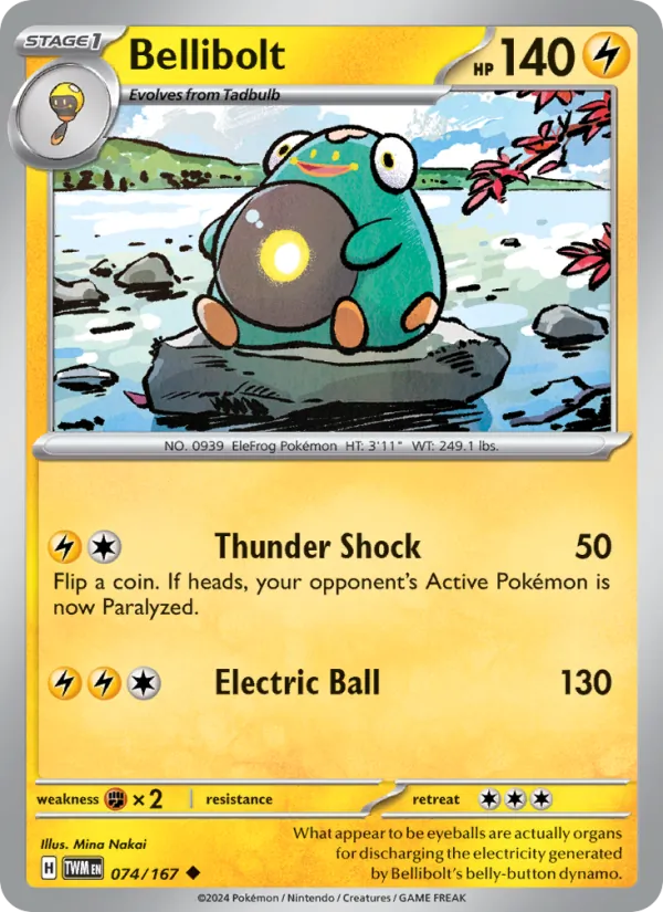 Bellibolt — Twilight Masquerade #074 (Pokémon TCG card)