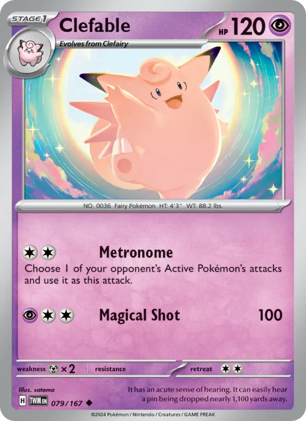 Clefable — Twilight Masquerade #079 (Pokémon TCG card)