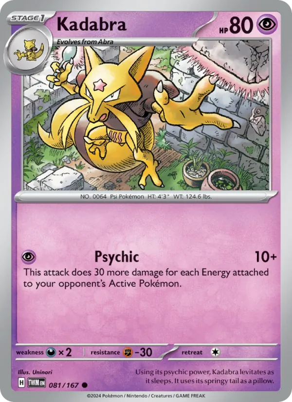 Kadabra — Twilight Masquerade #081 (Pokémon TCG card)