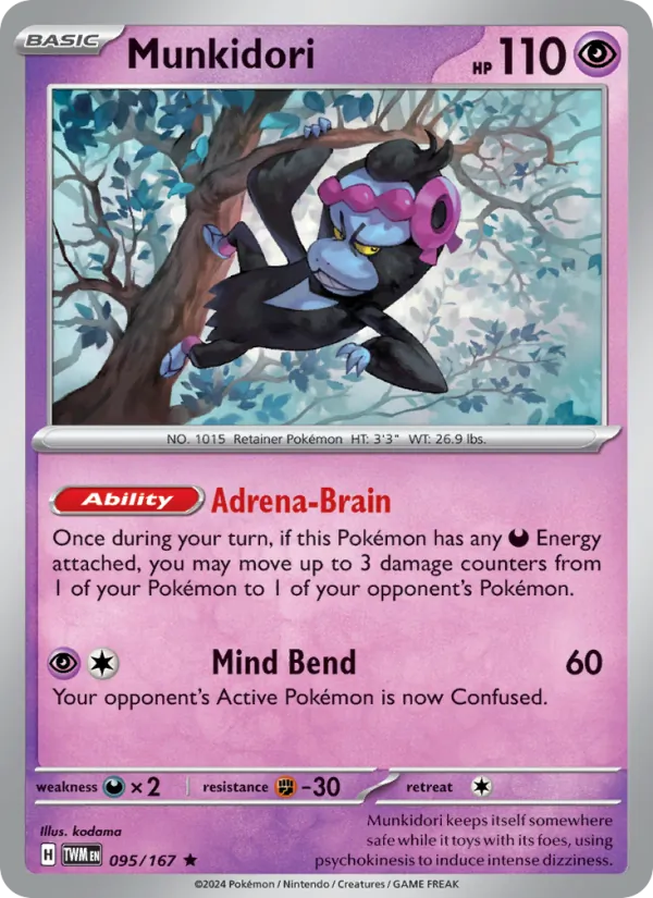 Munkidori — Twilight Masquerade #095 (Pokémon TCG card)