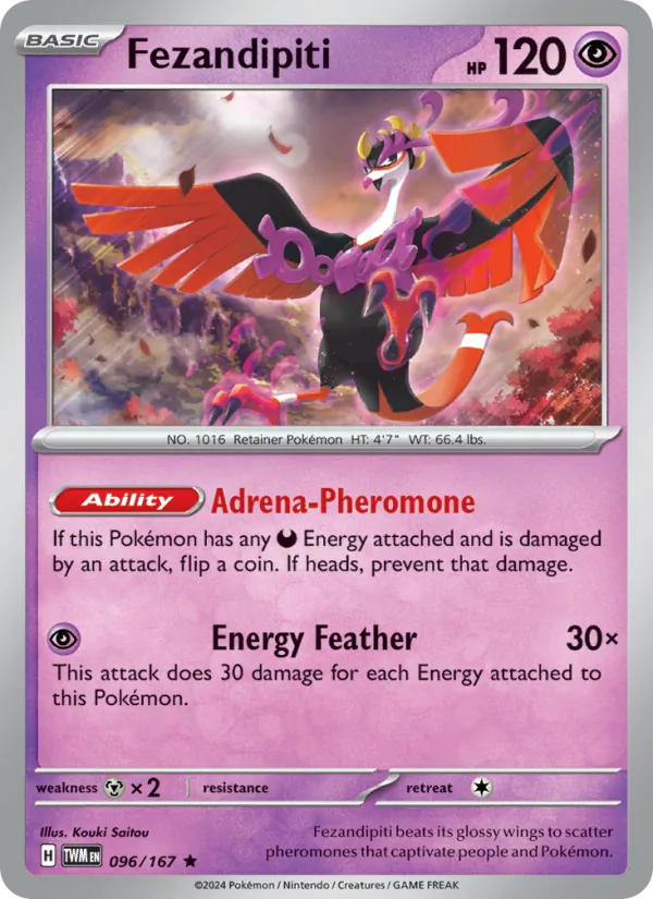 Fezandipiti — Twilight Masquerade #096 (Pokémon TCG card)