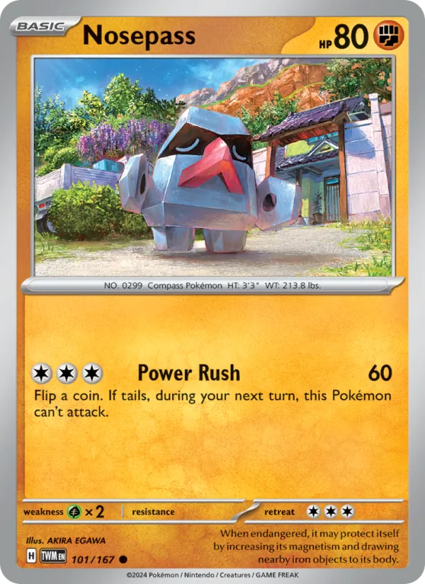 Nosepass — Twilight Masquerade #101 (Pokémon TCG card)