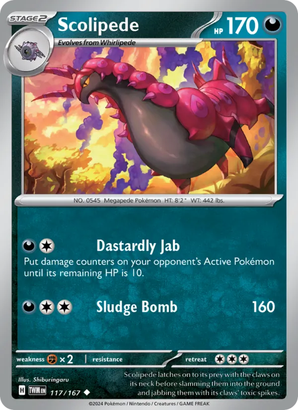 Scolipede — Twilight Masquerade #117 (Pokémon TCG card)
