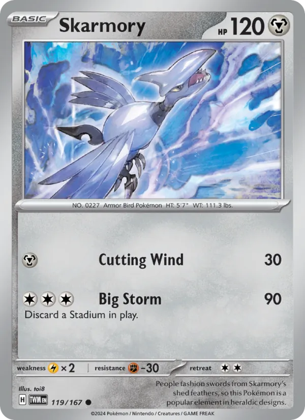 Skarmory — Twilight Masquerade #119 (Pokémon TCG card)
