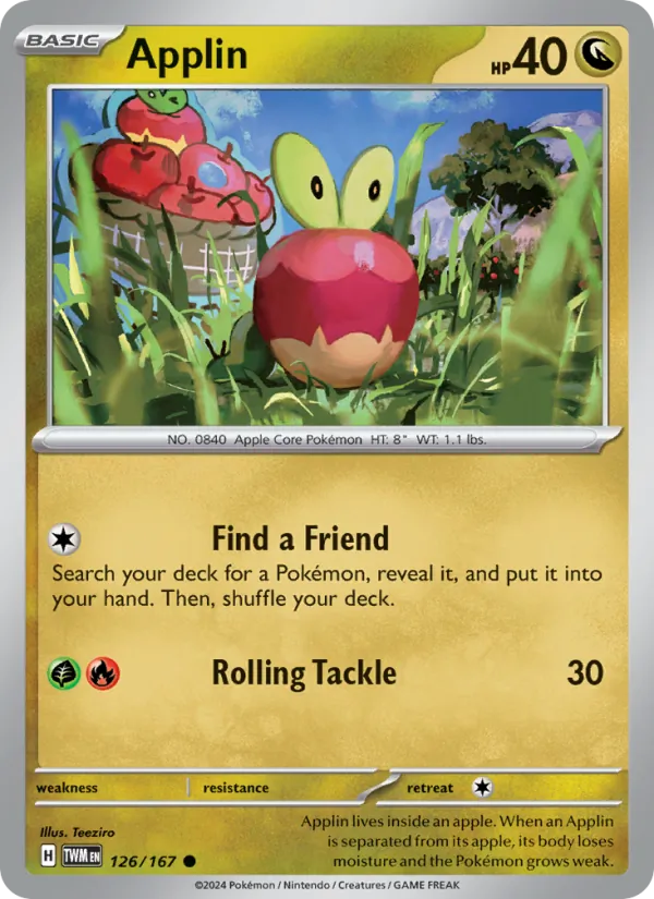 Applin — Twilight Masquerade #126 (Pokémon TCG card)