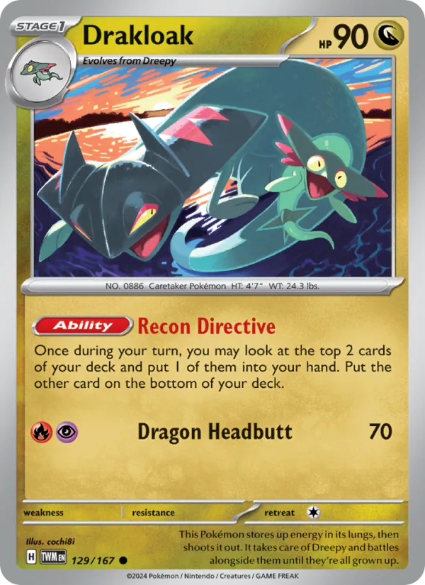 Drakloak — Twilight Masquerade #129 (Pokémon TCG card)
