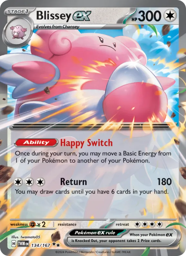 Blissey ex — Twilight Masquerade #134 (Pokémon TCG card)
