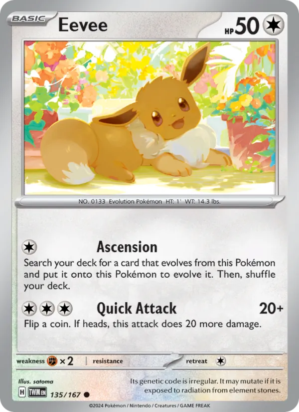 Eevee — Twilight Masquerade #135 (Pokémon TCG card)