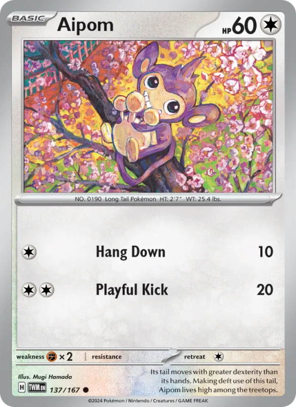 Aipom — Twilight Masquerade #137 (Pokémon TCG card)
