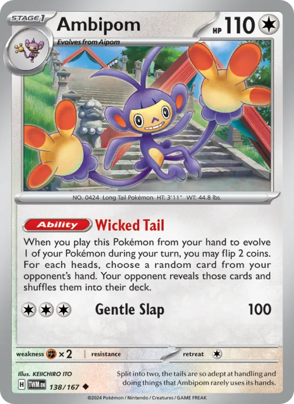 Ambipom — Twilight Masquerade #138 (Pokémon TCG card)