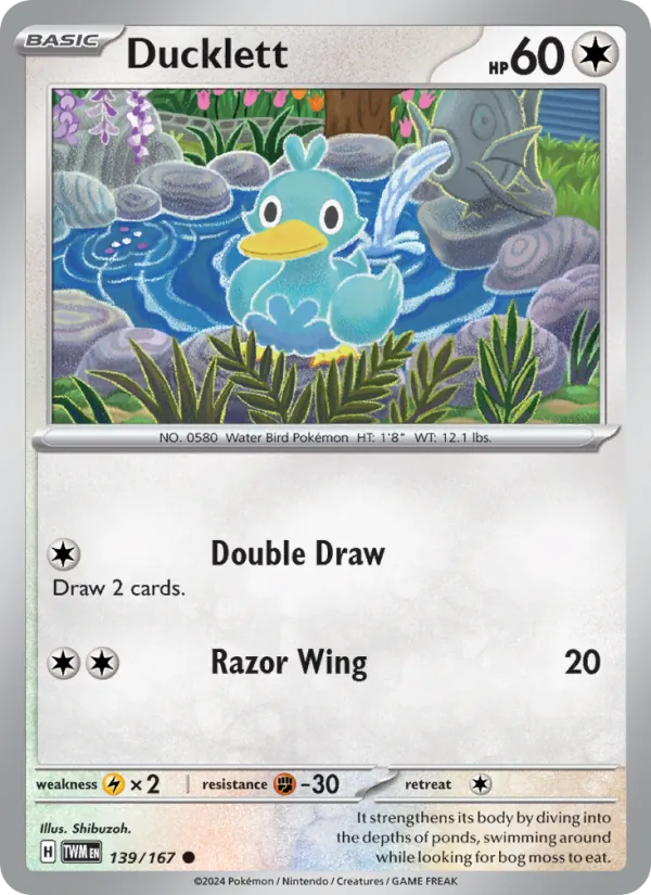 Ducklett — Twilight Masquerade #139 (Pokémon TCG card)
