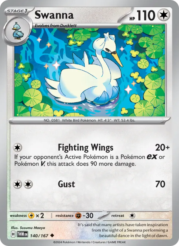 Swanna — Twilight Masquerade #140 (Pokémon TCG card)