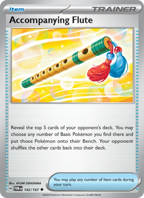 Accompanying Flute — Twilight Masquerade #142 (Pokémon TCG card)
