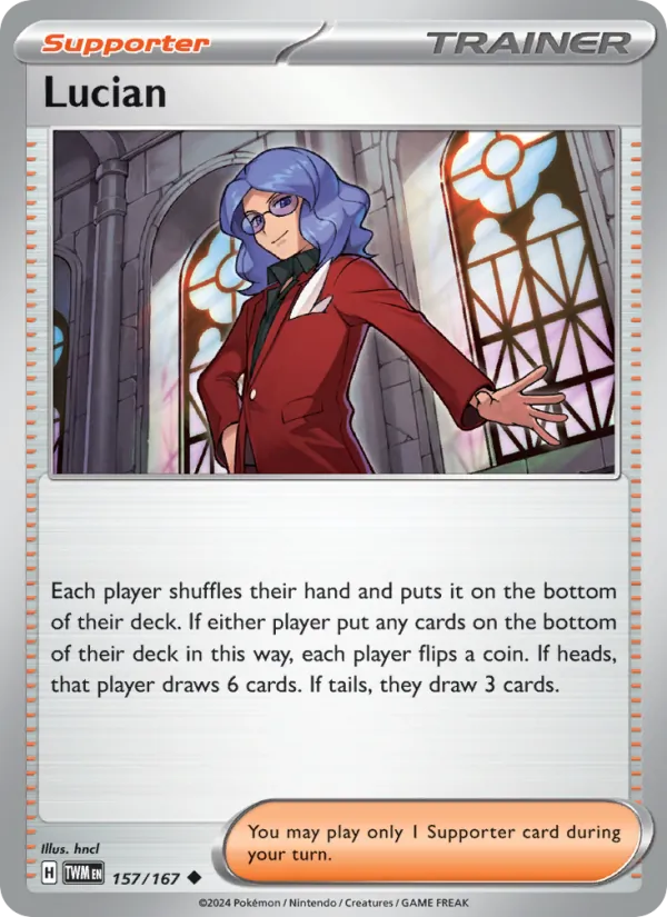 Lucian — Twilight Masquerade #157 (Pokémon TCG card)