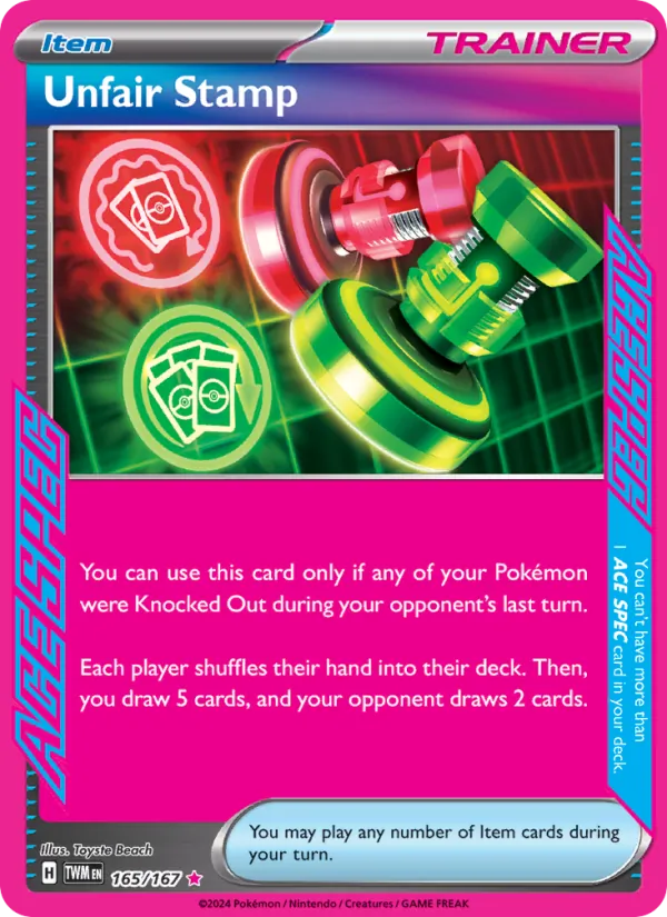 Unfair Stamp — Twilight Masquerade #165 (Pokémon TCG card)