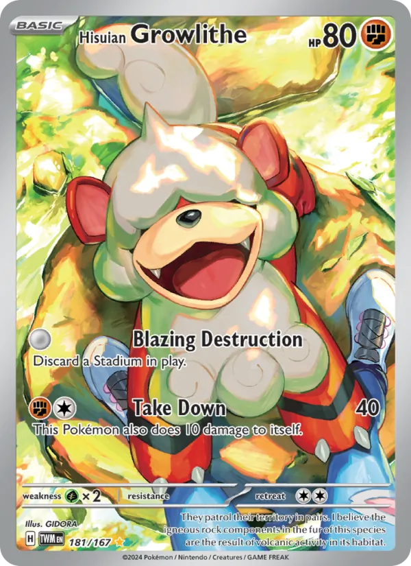 Hisuian Growlithe — Twilight Masquerade #181 (Pokémon TCG card)