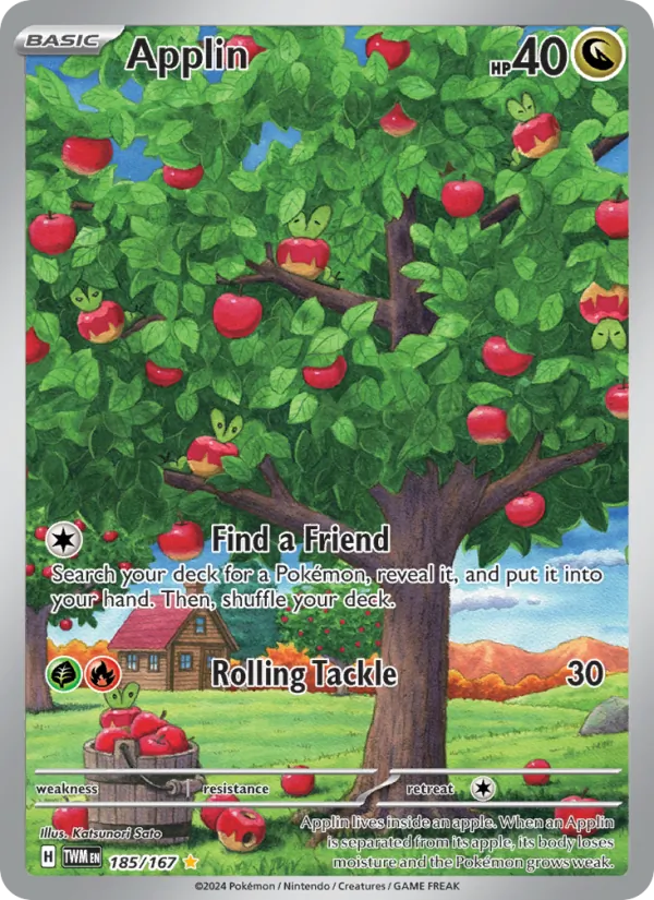 Applin — Twilight Masquerade #185 (Pokémon TCG card)