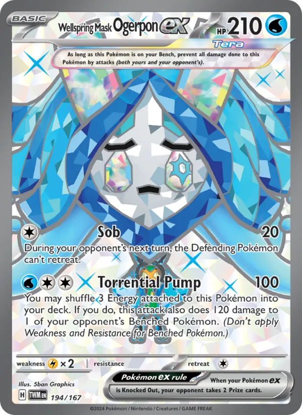 Wellspring Mask Ogerpon ex — Twilight Masquerade #194 (Pokémon TCG card)