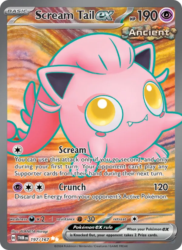 Scream Tail ex — Twilight Masquerade #197 (Pokémon TCG card)