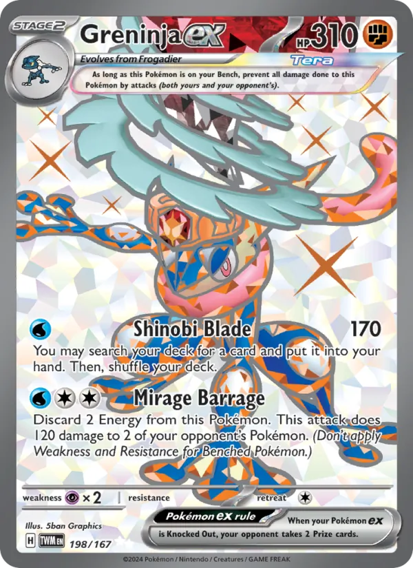 Greninja ex — Twilight Masquerade #198 (Pokémon TCG card)