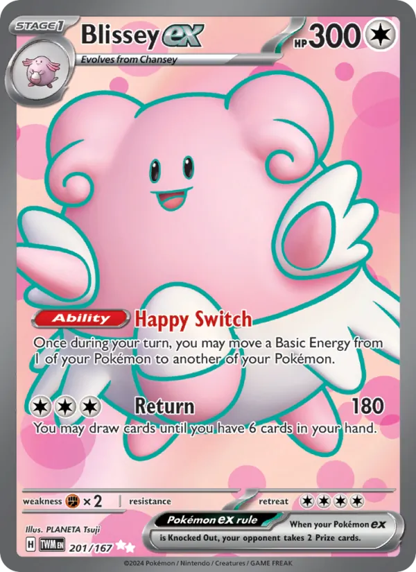 Blissey ex — Twilight Masquerade #201 (Pokémon TCG card)