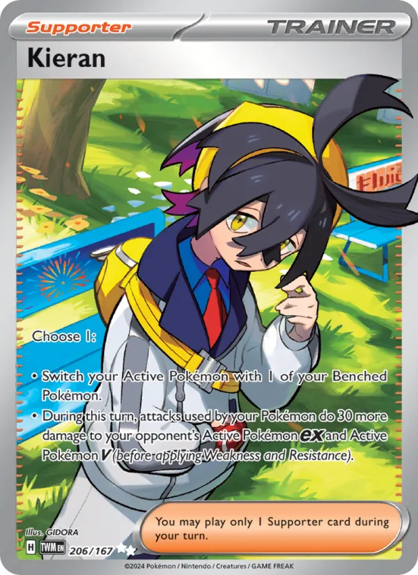 Kieran — Twilight Masquerade #206 (Pokémon TCG card)