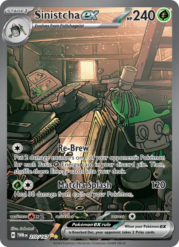 Sinistcha ex — Twilight Masquerade #210 (Pokémon TCG card)