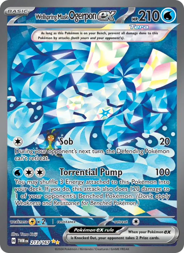 Wellspring Mask Ogerpon ex — Twilight Masquerade #213 (Pokémon TCG card)
