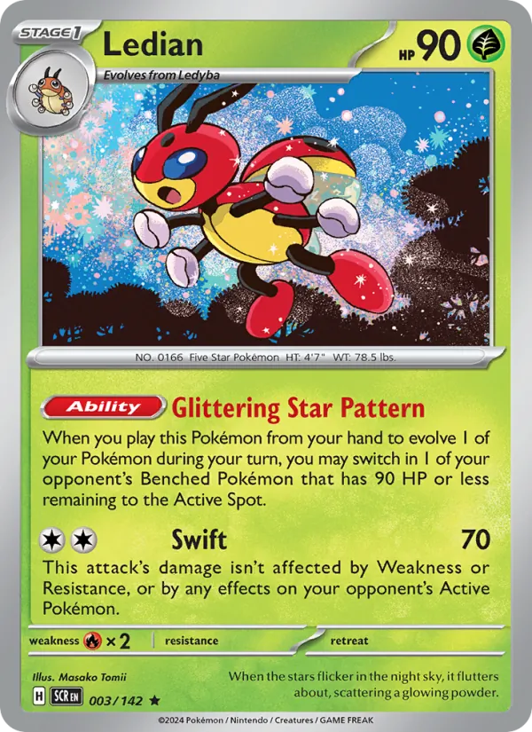 Ledian — Stellar Crown #003 (Pokémon TCG card)