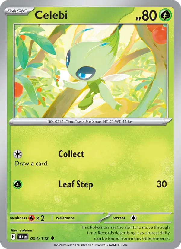 Celebi — Stellar Crown #004 (Pokémon TCG card)