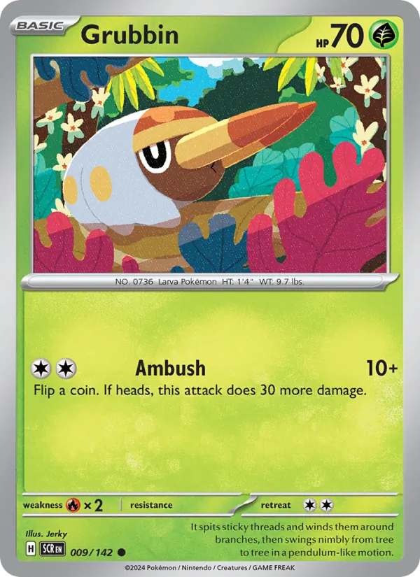 Grubbin — Stellar Crown #009 (Pokémon TCG card)