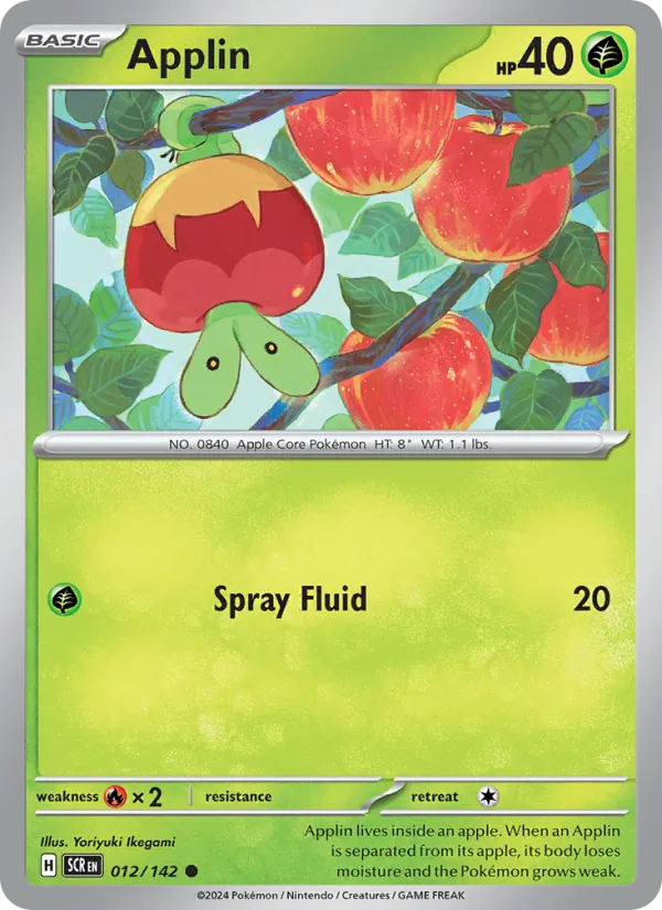 Applin — Stellar Crown #012 (Pokémon TCG card)
