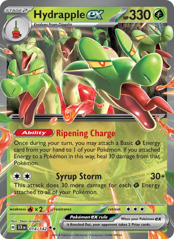Hydrapple ex — Stellar Crown #014 (Pokémon TCG card)