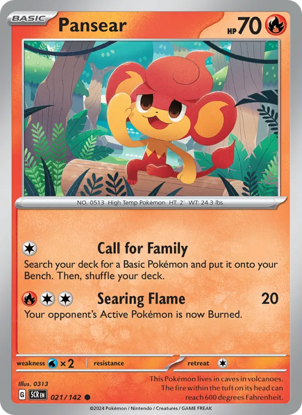 Pansear — Stellar Crown #021 (Pokémon TCG card)