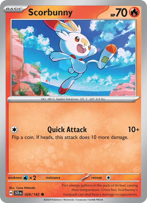 Scorbunny — Stellar Crown #026 (Pokémon TCG card)