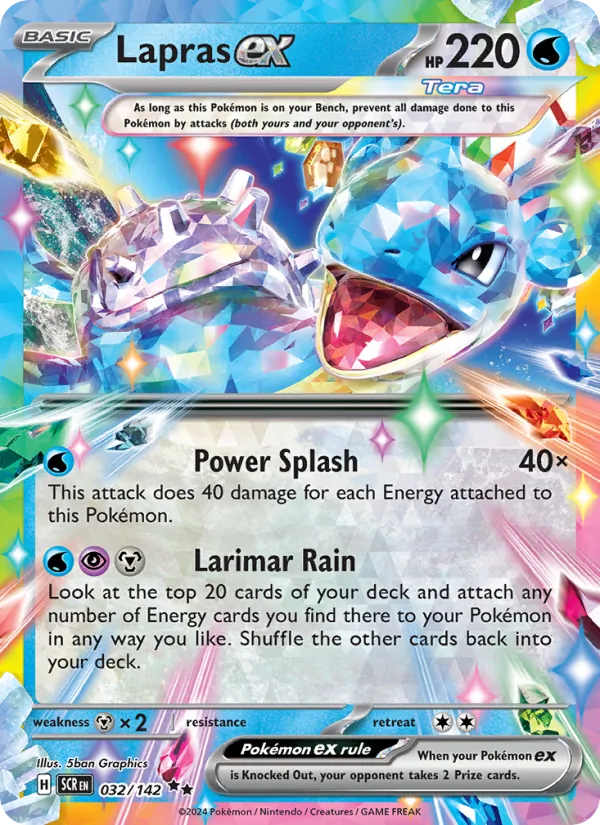 Lapras ex — Stellar Crown #032 (Pokémon TCG card)