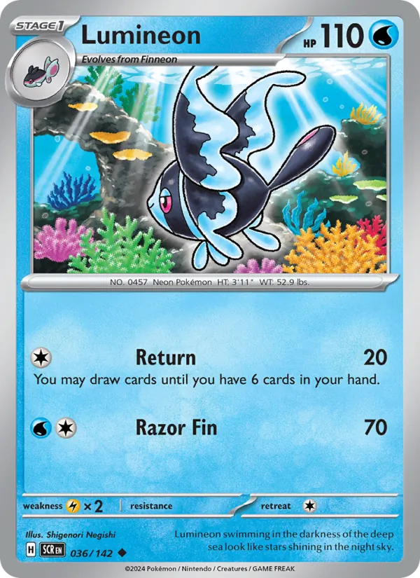 Lumineon — Stellar Crown #036 (Pokémon TCG card)
