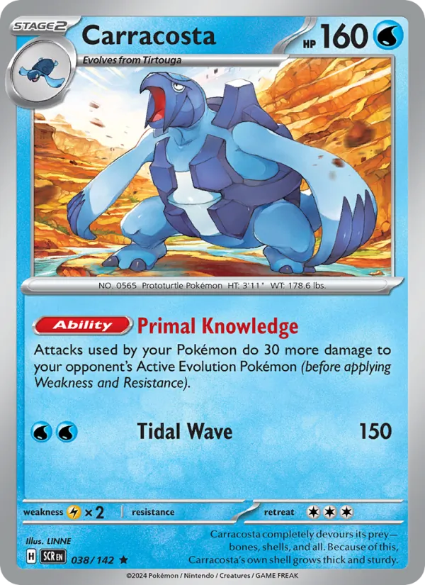 Carracosta — Stellar Crown #038 (Pokémon TCG card)
