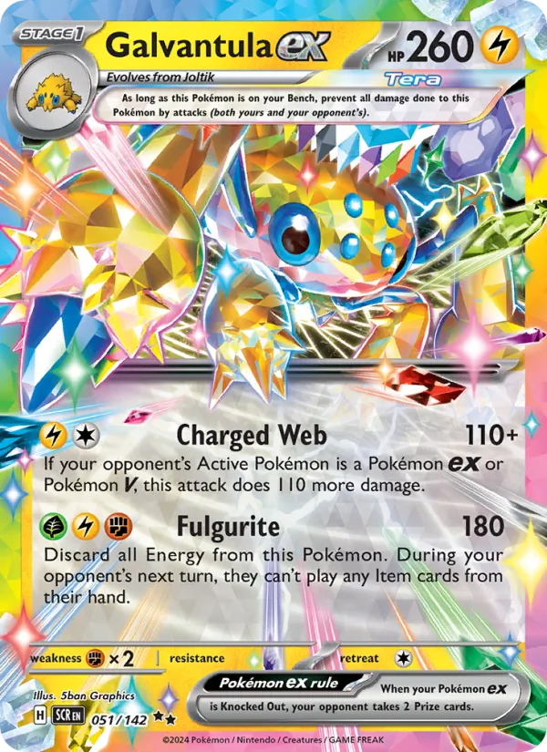 Galvantula ex — Stellar Crown #051 (Pokémon TCG card)