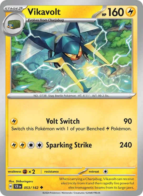 Vikavolt — Stellar Crown #053 (Pokémon TCG card)