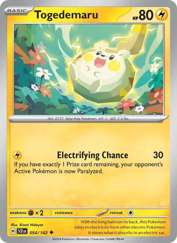 Togedemaru — Stellar Crown #054 (Pokémon TCG card)