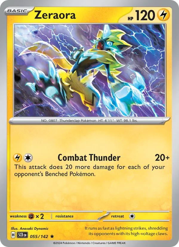 Zeraora — Stellar Crown #055 (Pokémon TCG card)