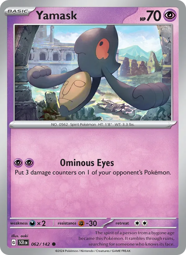 Yamask — Stellar Crown #062 (Pokémon TCG card)