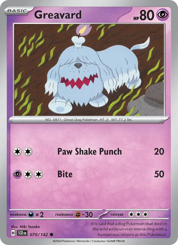 Greavard — Stellar Crown #070 (Pokémon TCG card)
