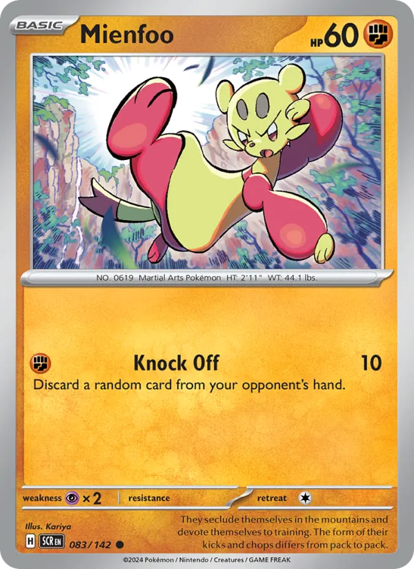 Mienfoo — Stellar Crown #083 (Pokémon TCG card)