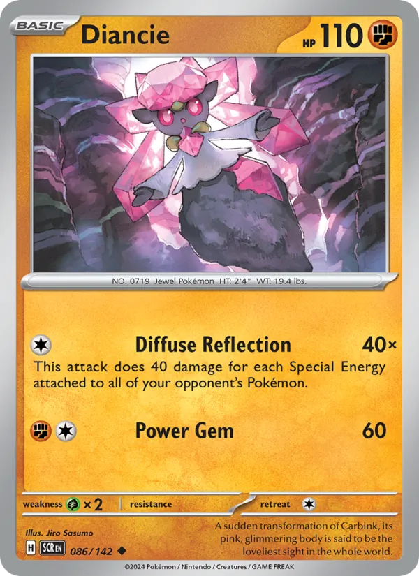 Diancie — Stellar Crown #086 (Pokémon TCG card)