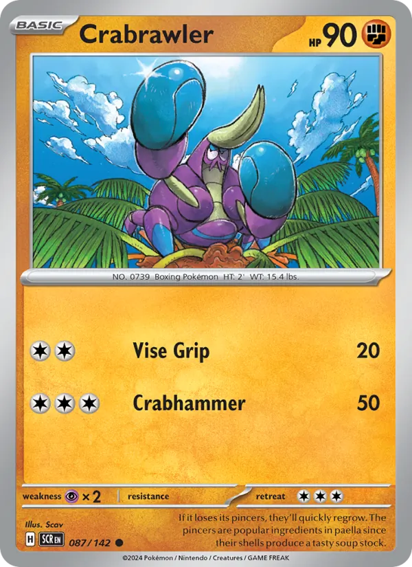 Crabrawler — Stellar Crown #087 (Pokémon TCG card)